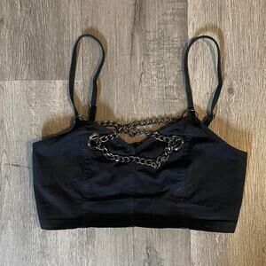 Carmar Black chain bra top